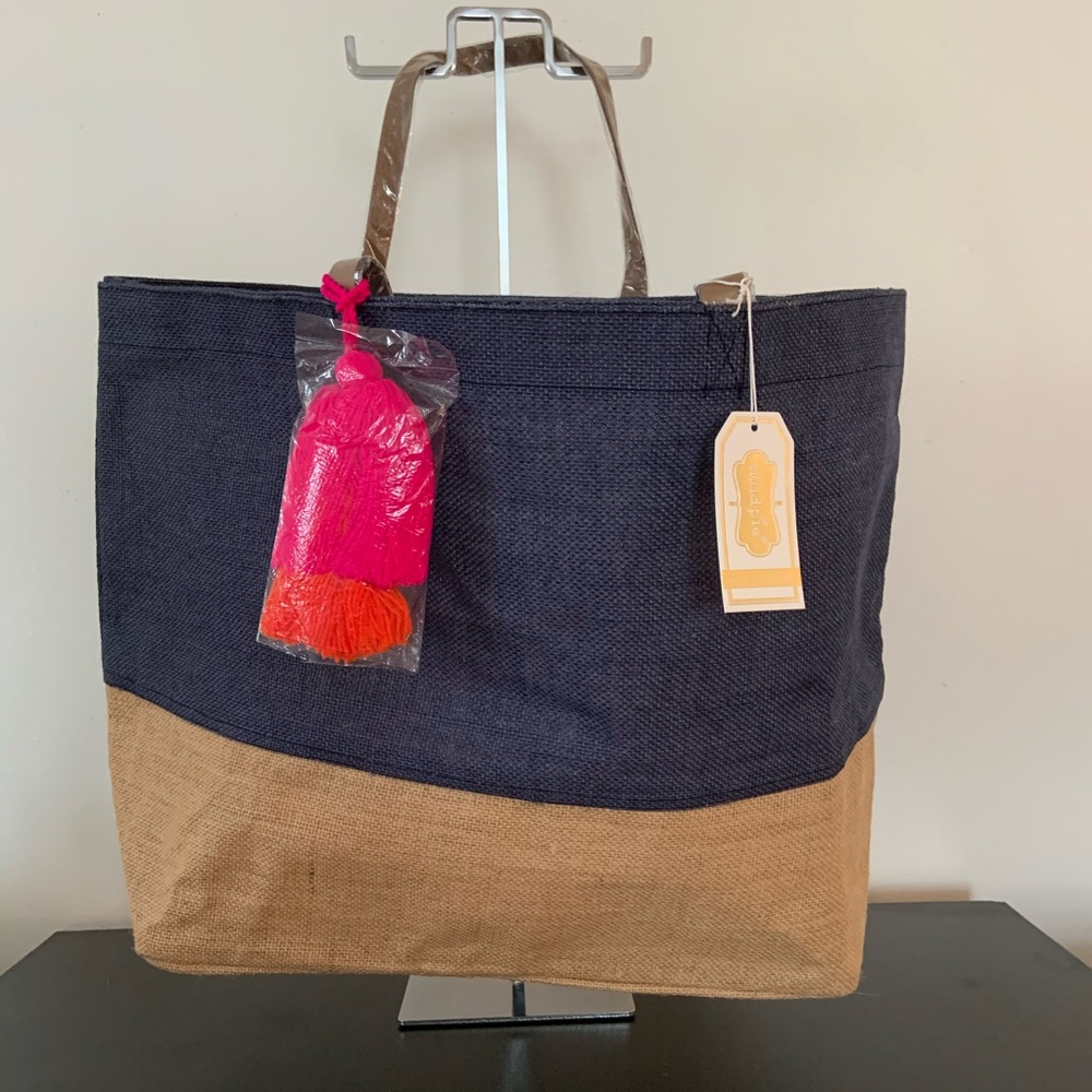 Mud Pie Jute Tote Shopper